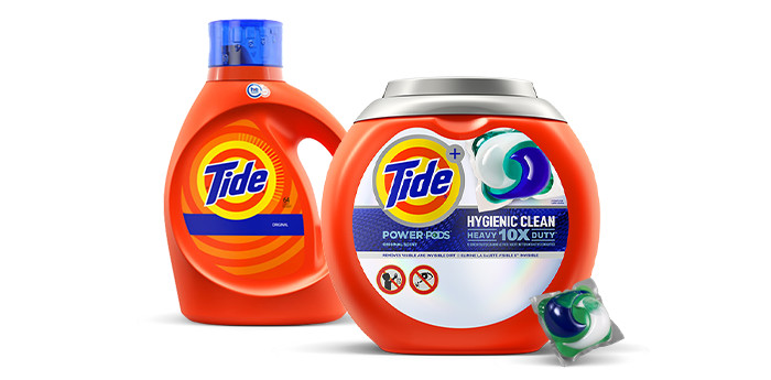 Tide PODS, liquid and powder products