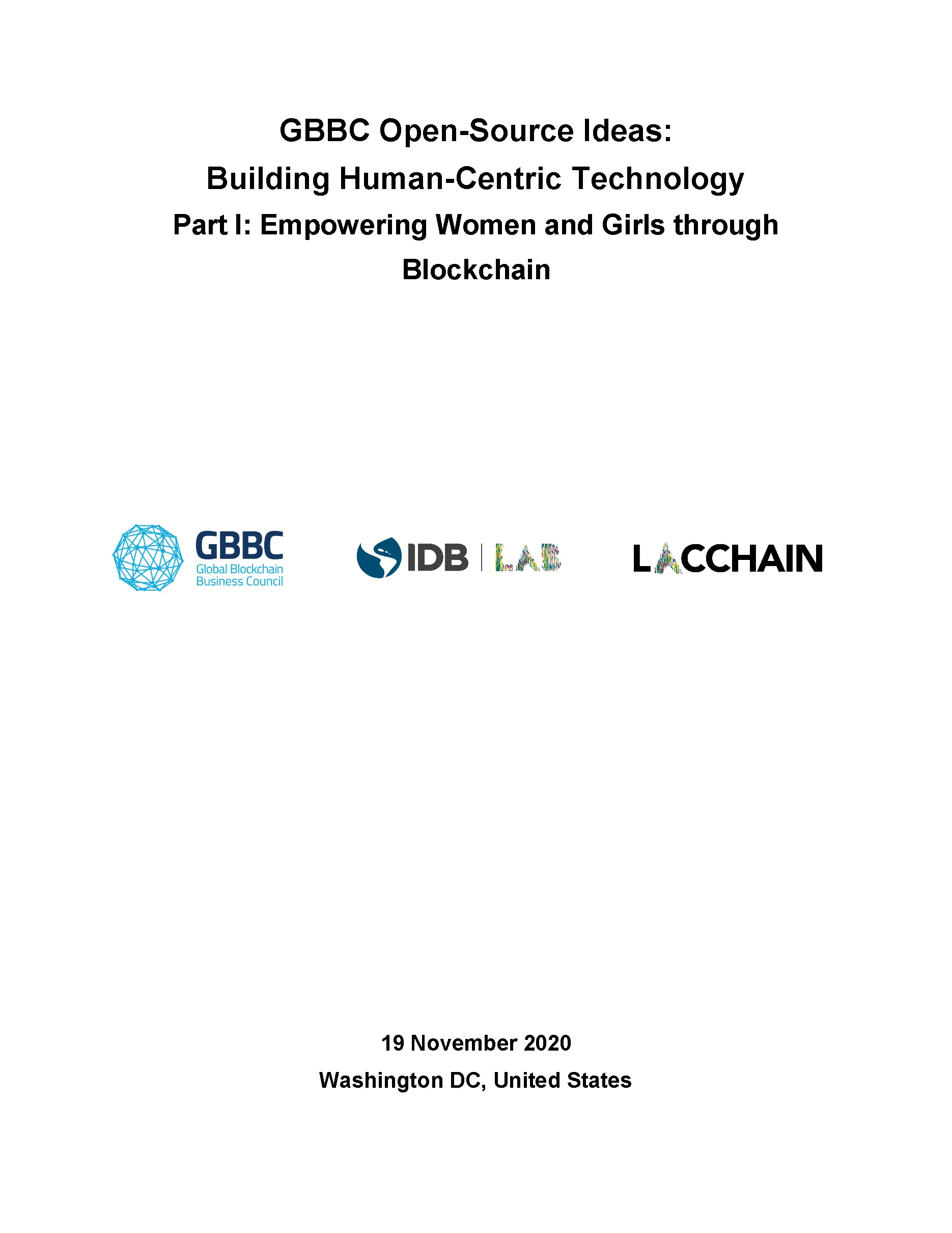 Cover of Part I: Empowering Women and Girls through Blockchain