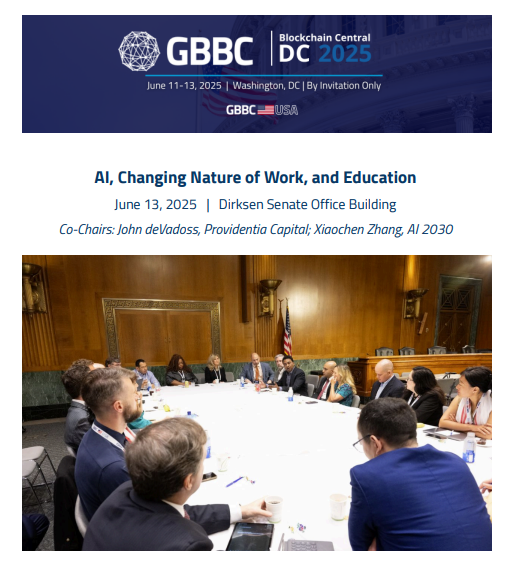 Cover of AI, Changing Nature of Work, and Education | Blockchain Central DC Roundtable Recap