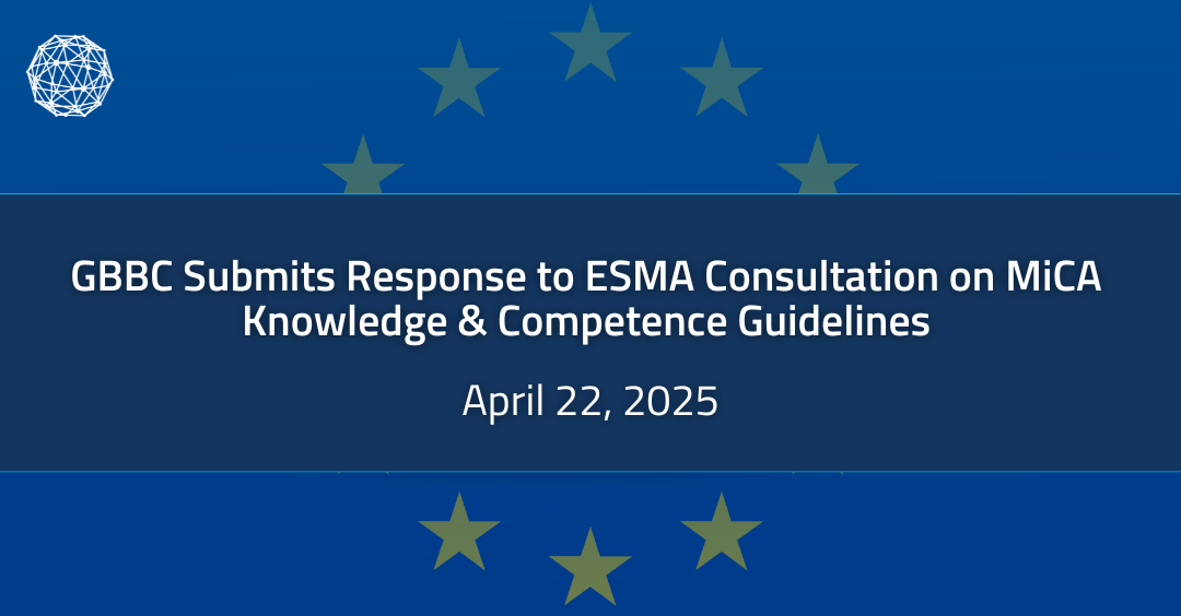 Cover of GBBC Response to ESMA Consultation on MiCA Knowledge & Competence Guidelines