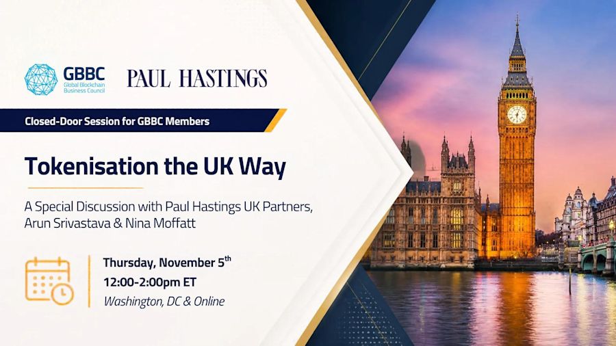 GBBC x Paul Hastings Roundtable | Tokenisation the UK Way (Washington, DC)
