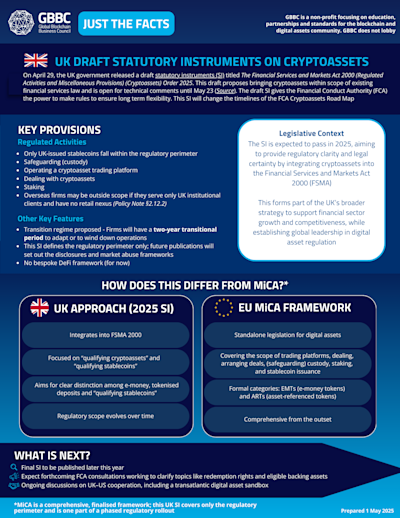 Just the Facts Series: UK’s Draft Statutory Instruments on Cryptoassets cover