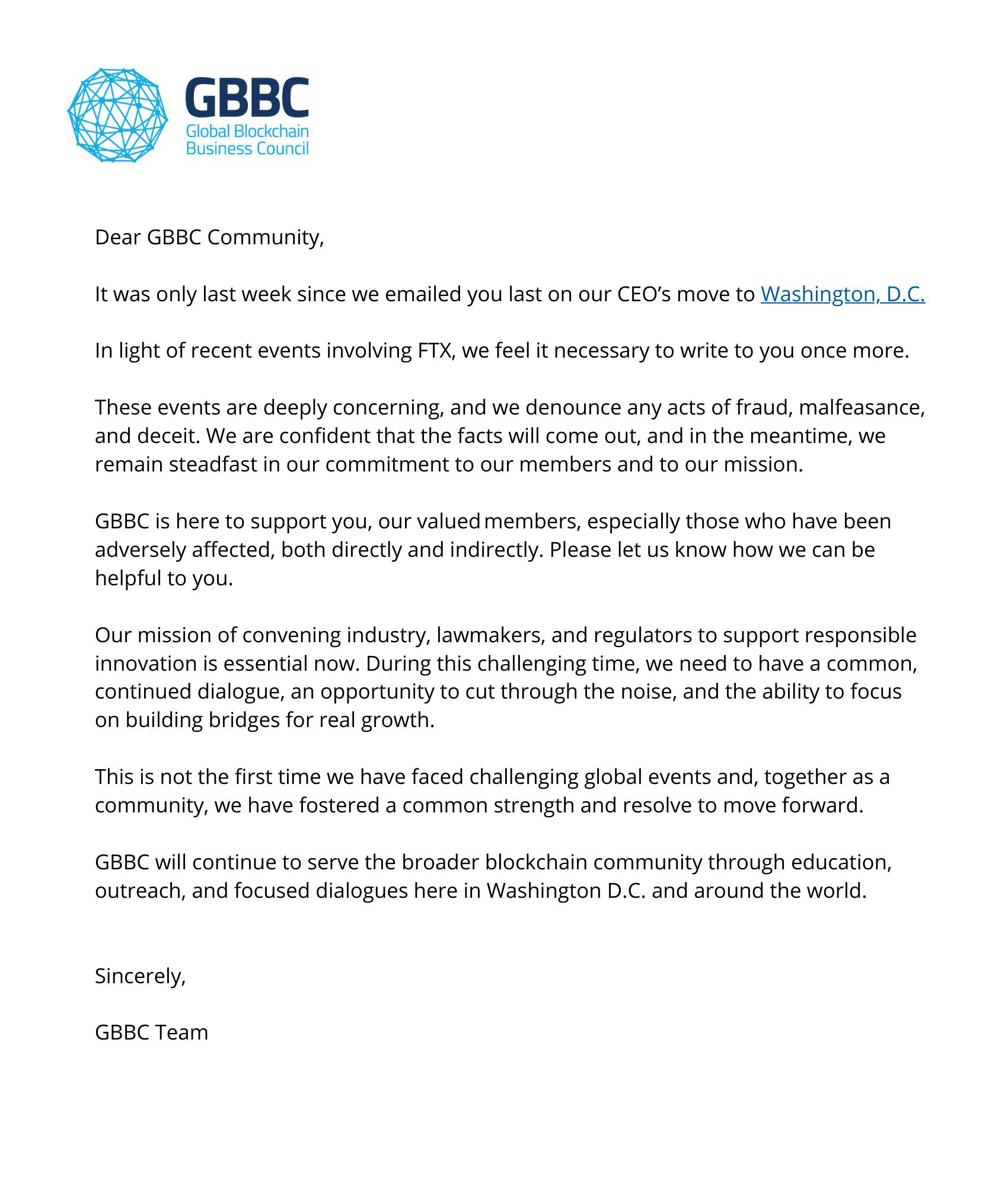 GBBC Community Update: In Light of Recent Events