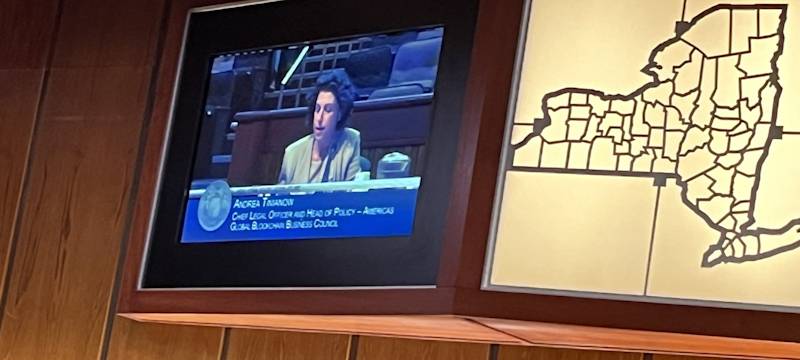 Andrea Tinianow, GBBC CLO & Head of Policy, Americas, Testifies at New York State Assembly Hearing
