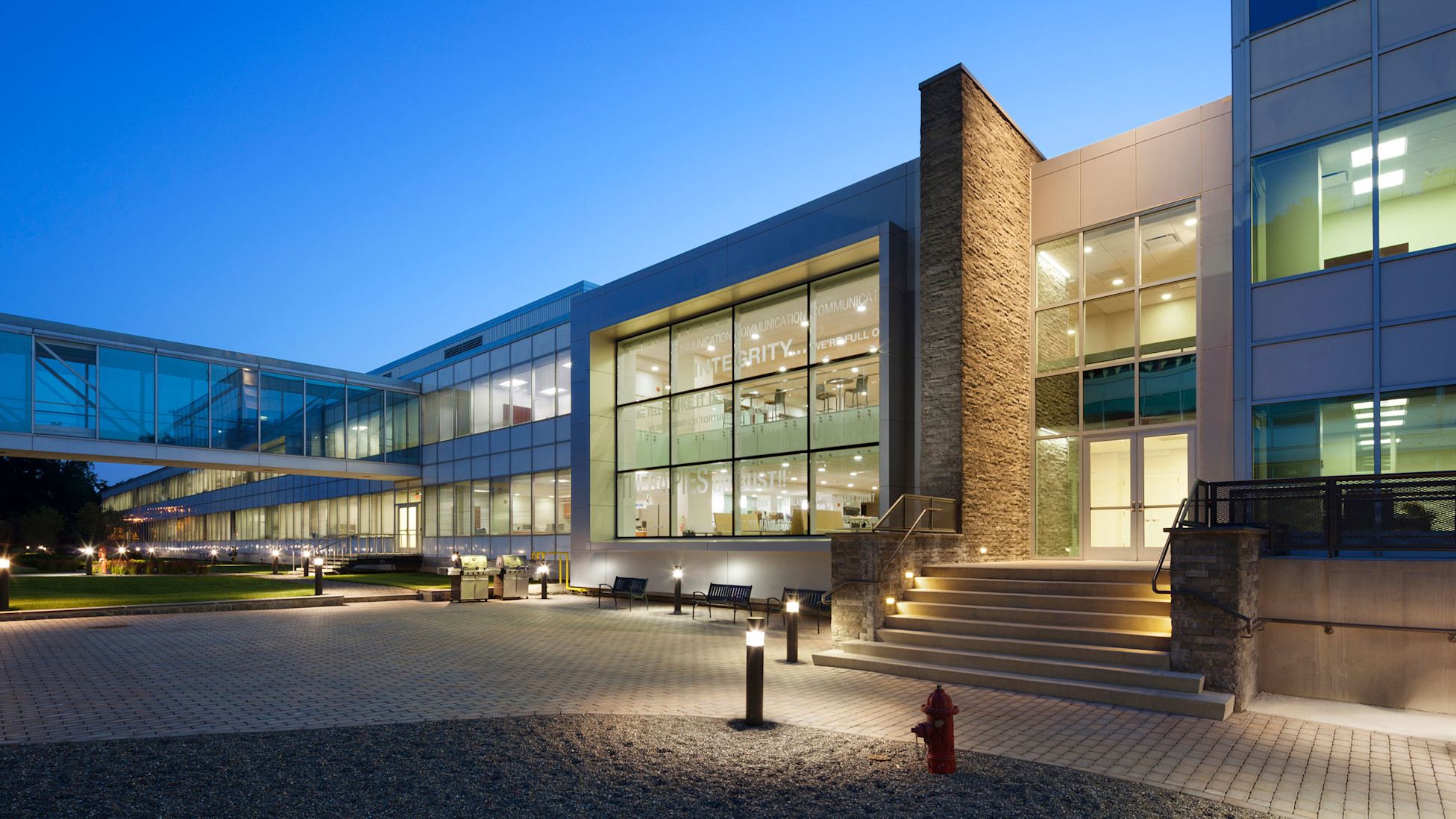 exterior building of ardsley park at night biomed realty