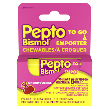 Pepto Bismol To-go Cherry Chewable Tablets