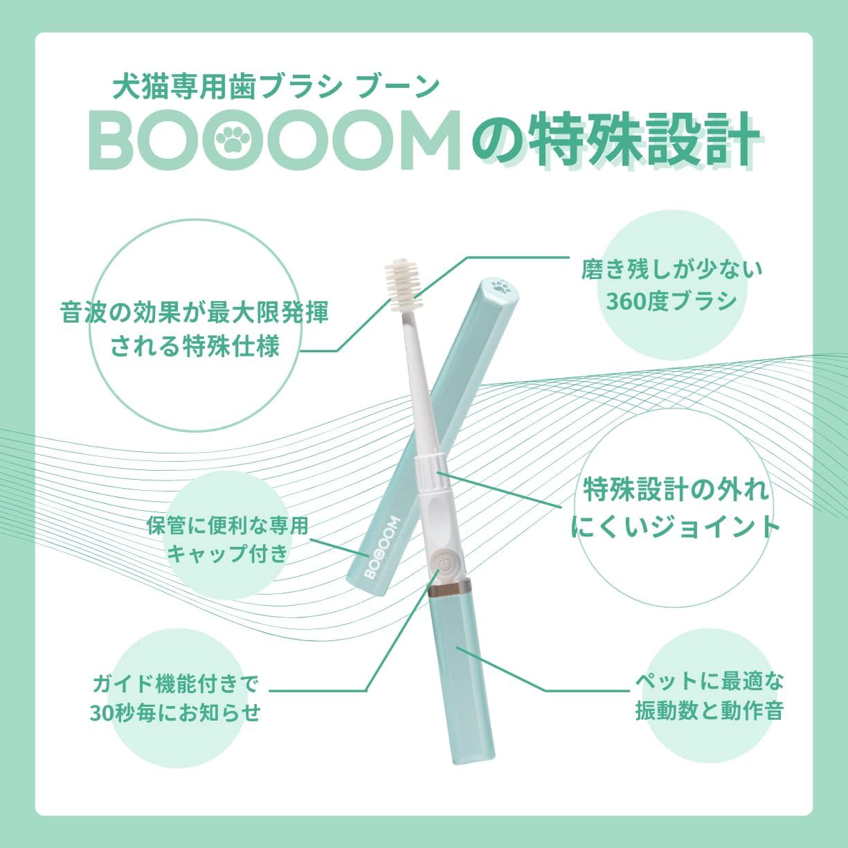 犬猫専用歯ブラシBOOOOMの特殊設計
