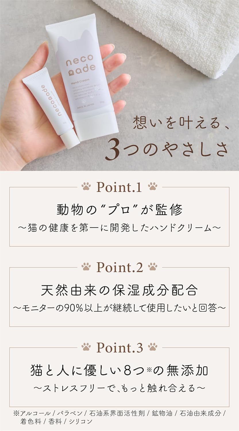 ハンドクリーム「neconade(ねこなで)」
