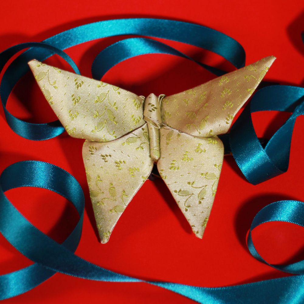 Stylized origami butterfly bow tie 