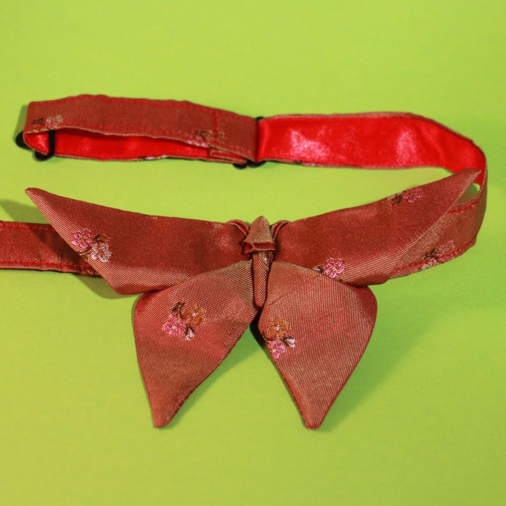 origami butterfly bow tie with sating collar tape