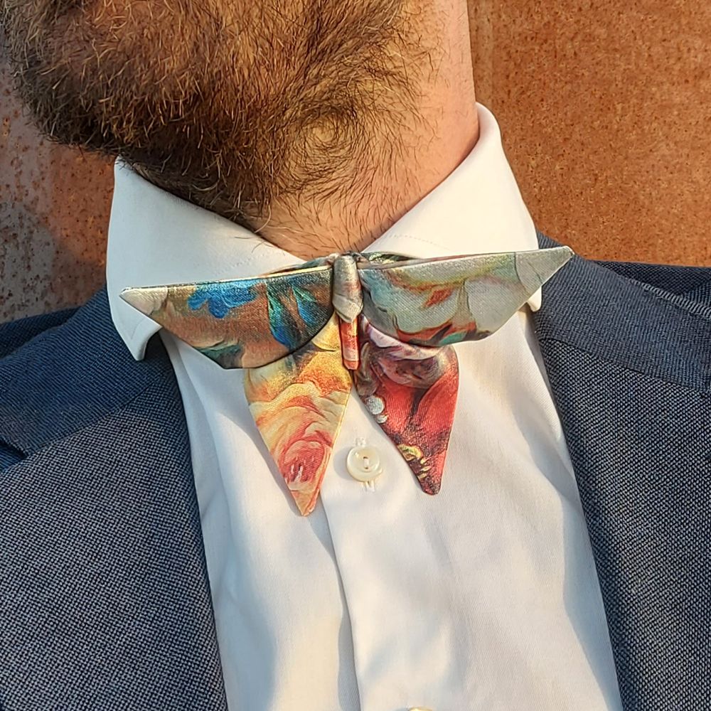 close up on origami butterfly bow tie
