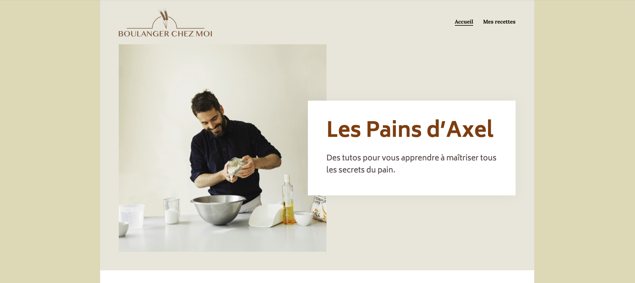 Faire son pain à la maison - Modèle de site Hubside