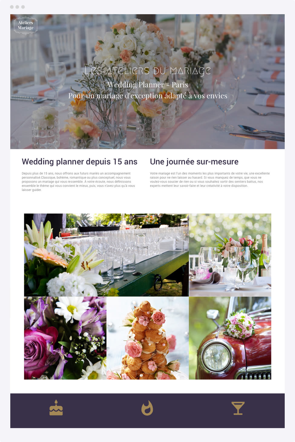 MODÈLE DE SITE WEDDING PLANNER - Hubside