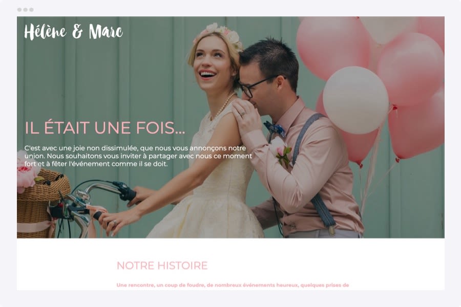 Exemple de site pour un faire-part | Hubside