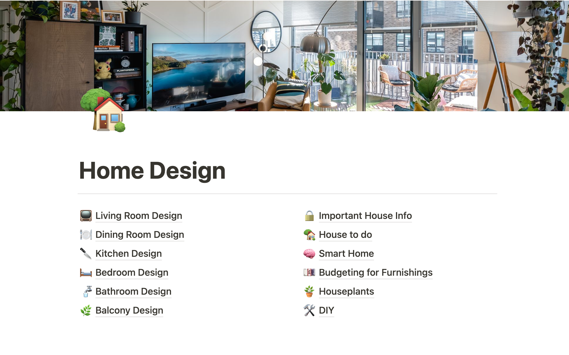 Home Design Planner | Notion Template