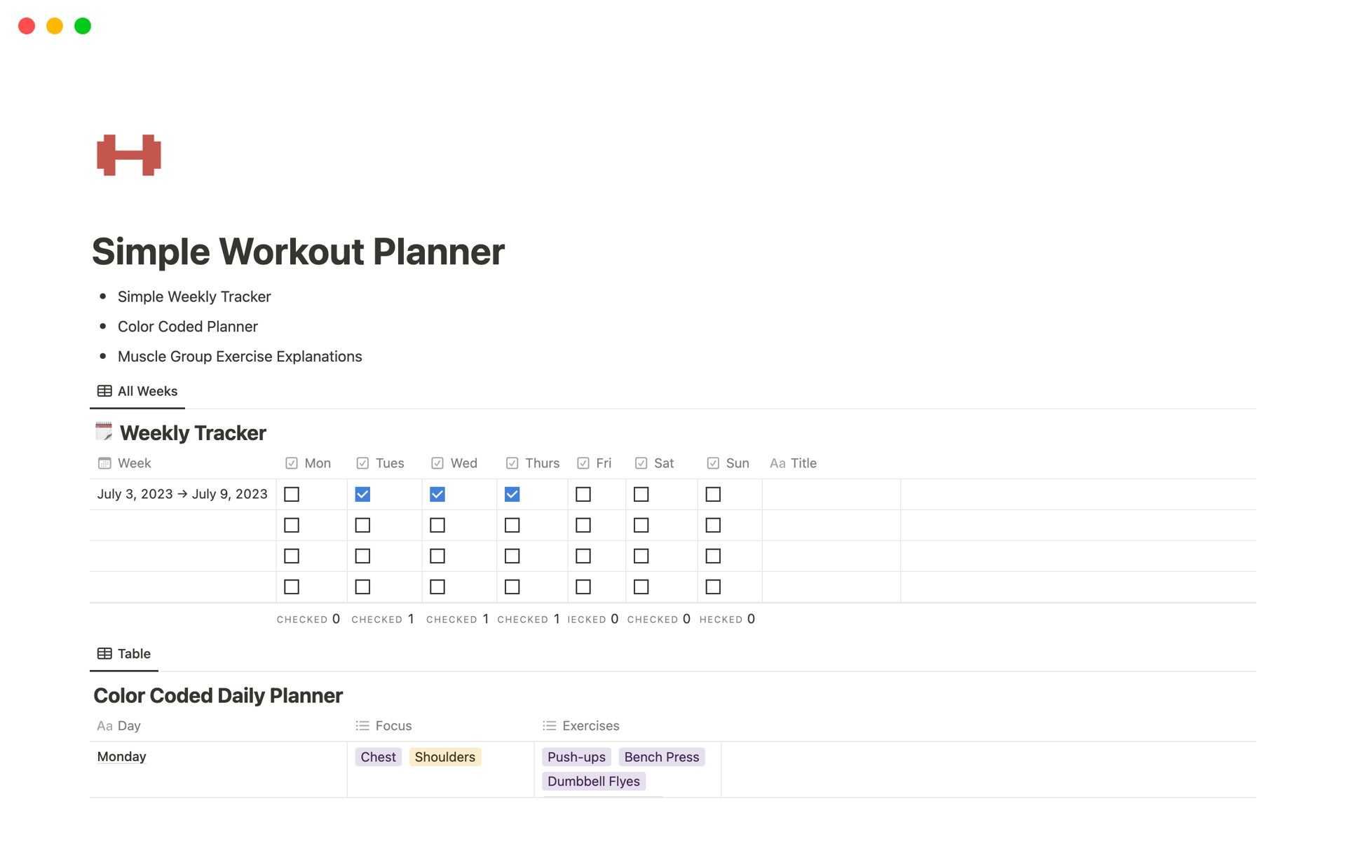 Top Paid Workout Planner Templates in Notion