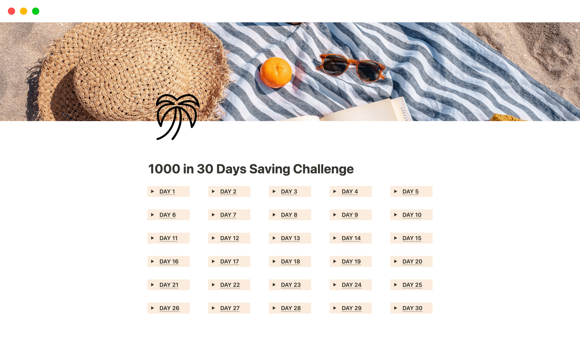 1000 in 30 Days Saving Challenge
