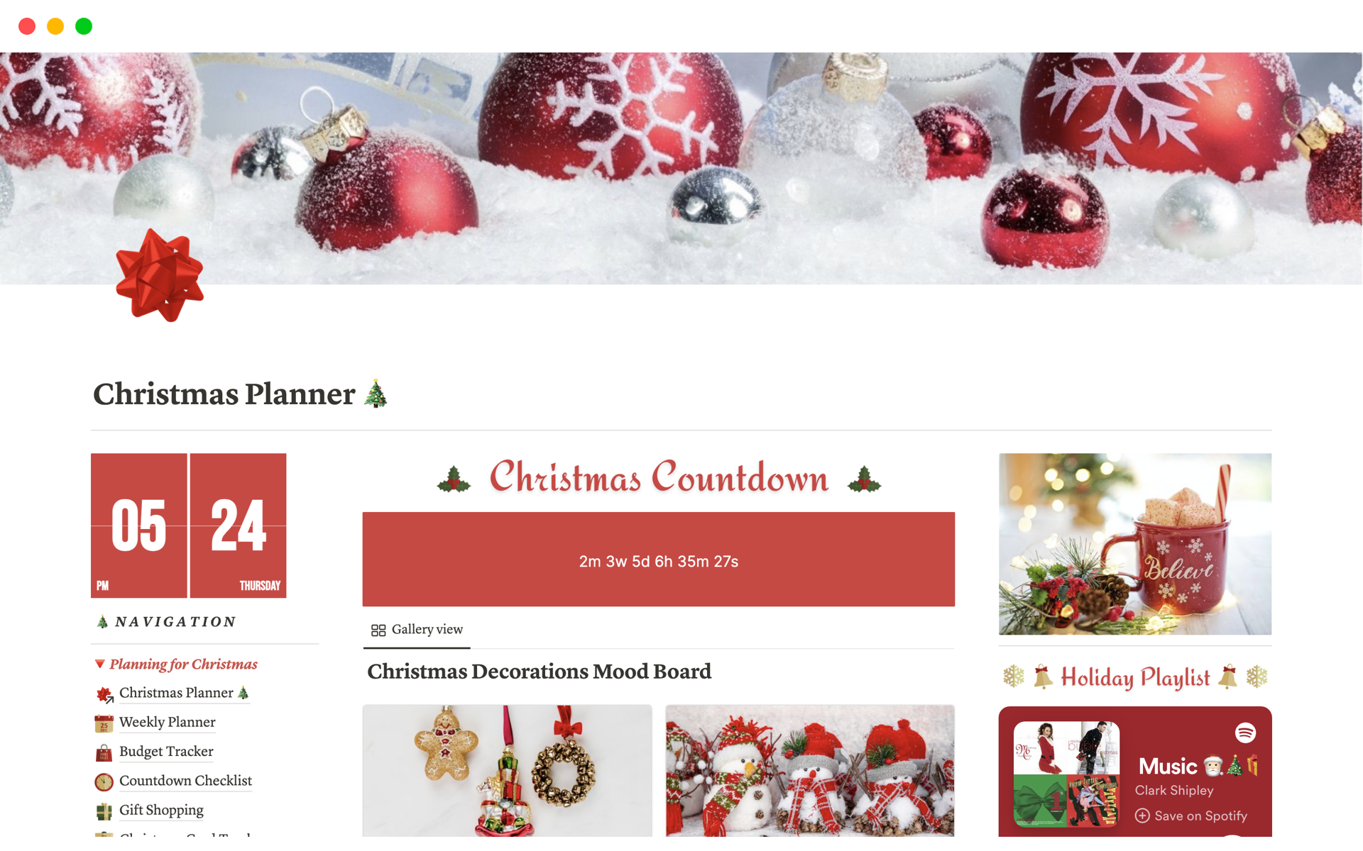 Christmas Planner | Notion Template