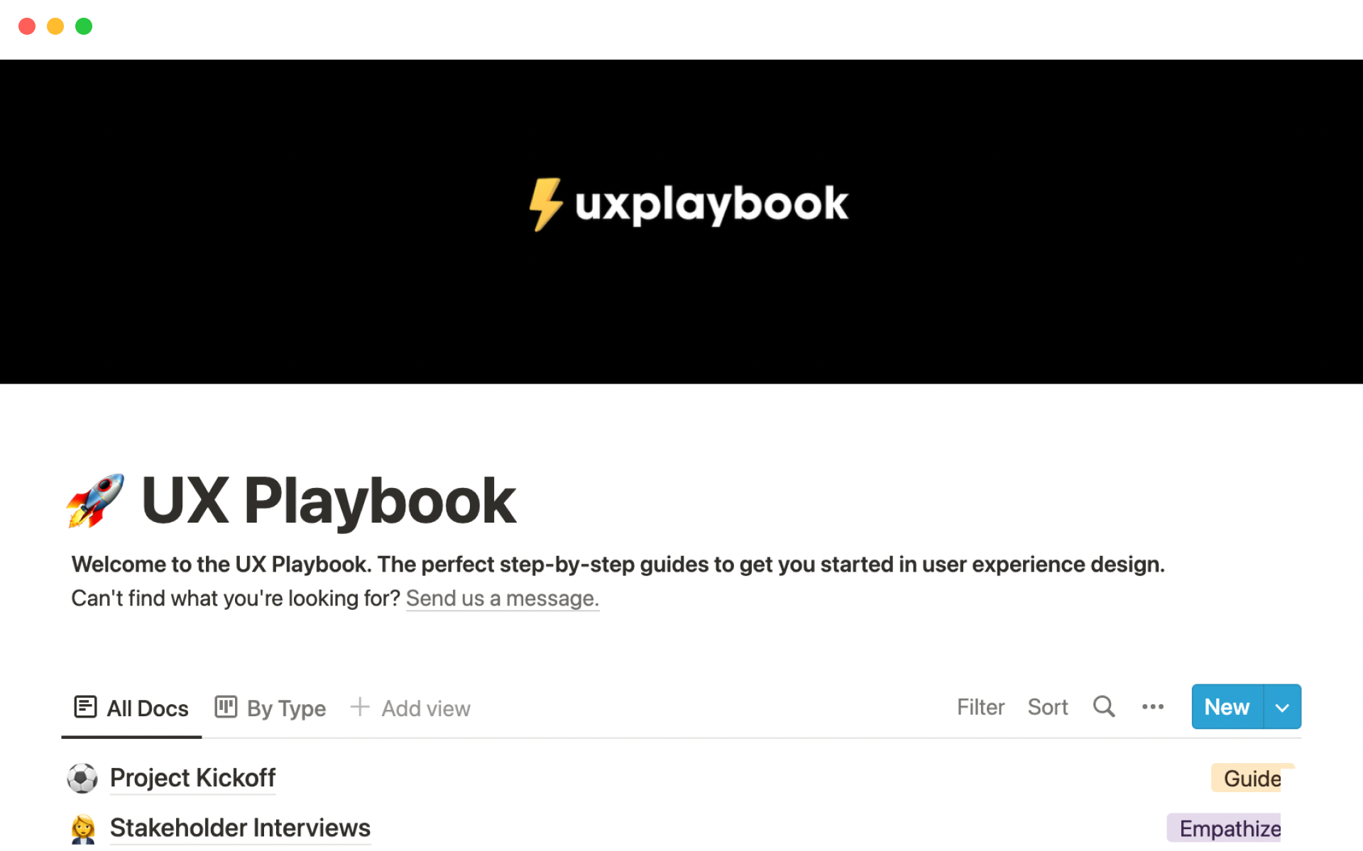 Notion Template Gallery – UX playbook