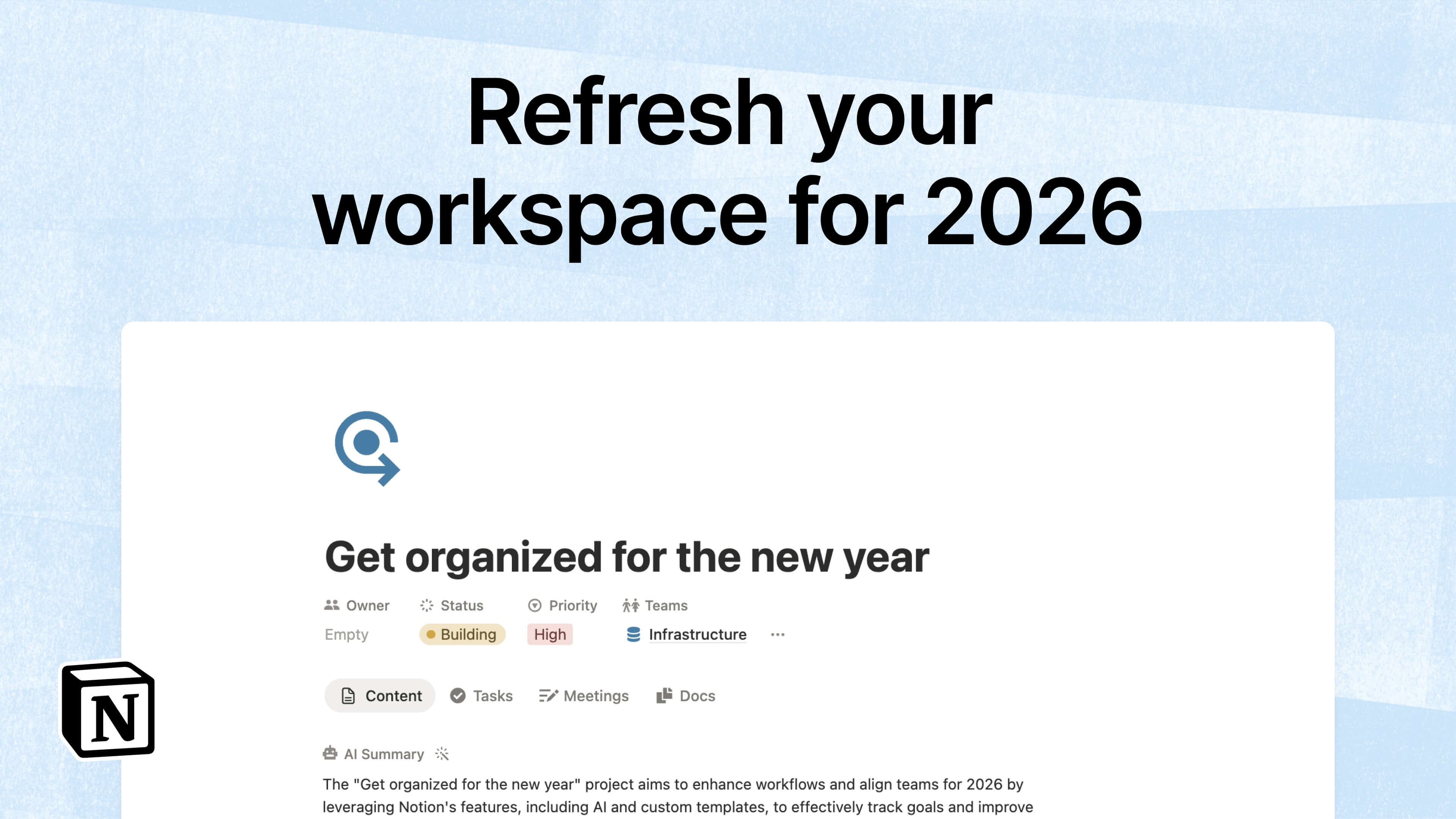 Workshop: Start 2026 organized with a Notion workspace refresh — Notion ...