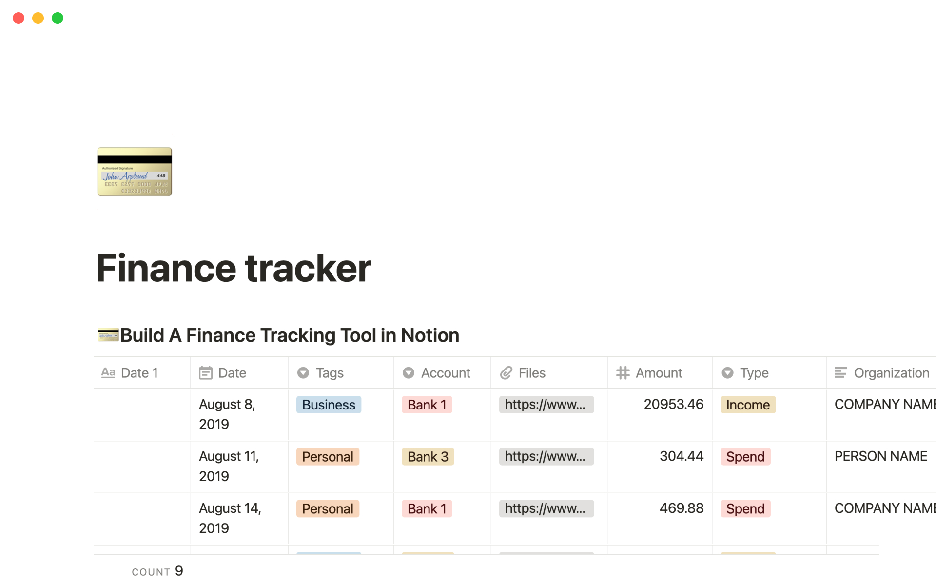 Notion Spending Tracker Template Free