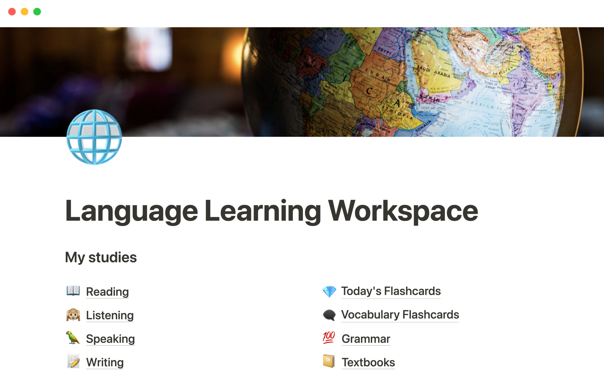 notion language learning template