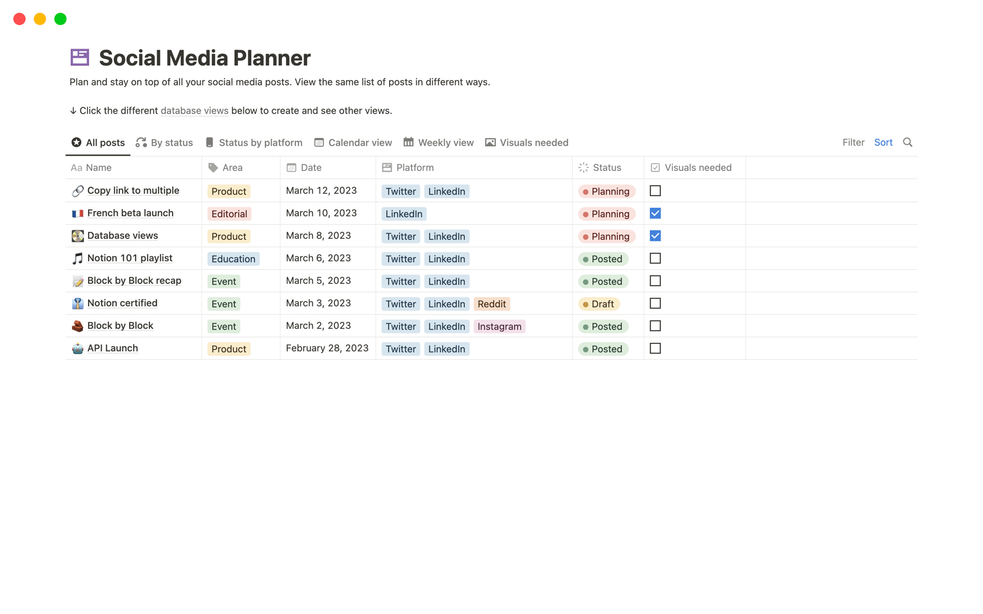 Notion Templates for Launch