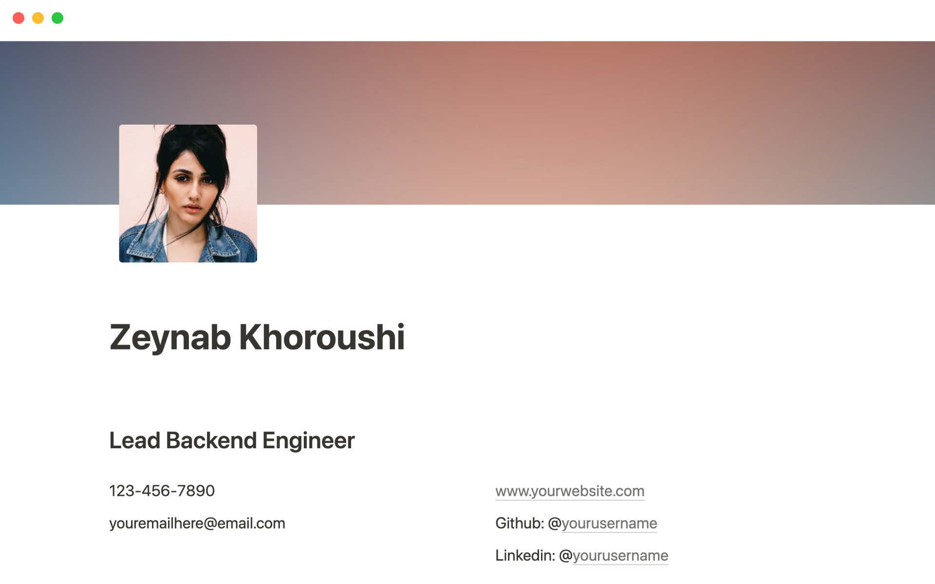 Personal – Notion Template Gallery