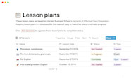 Notion Template Gallery Lesson Plans