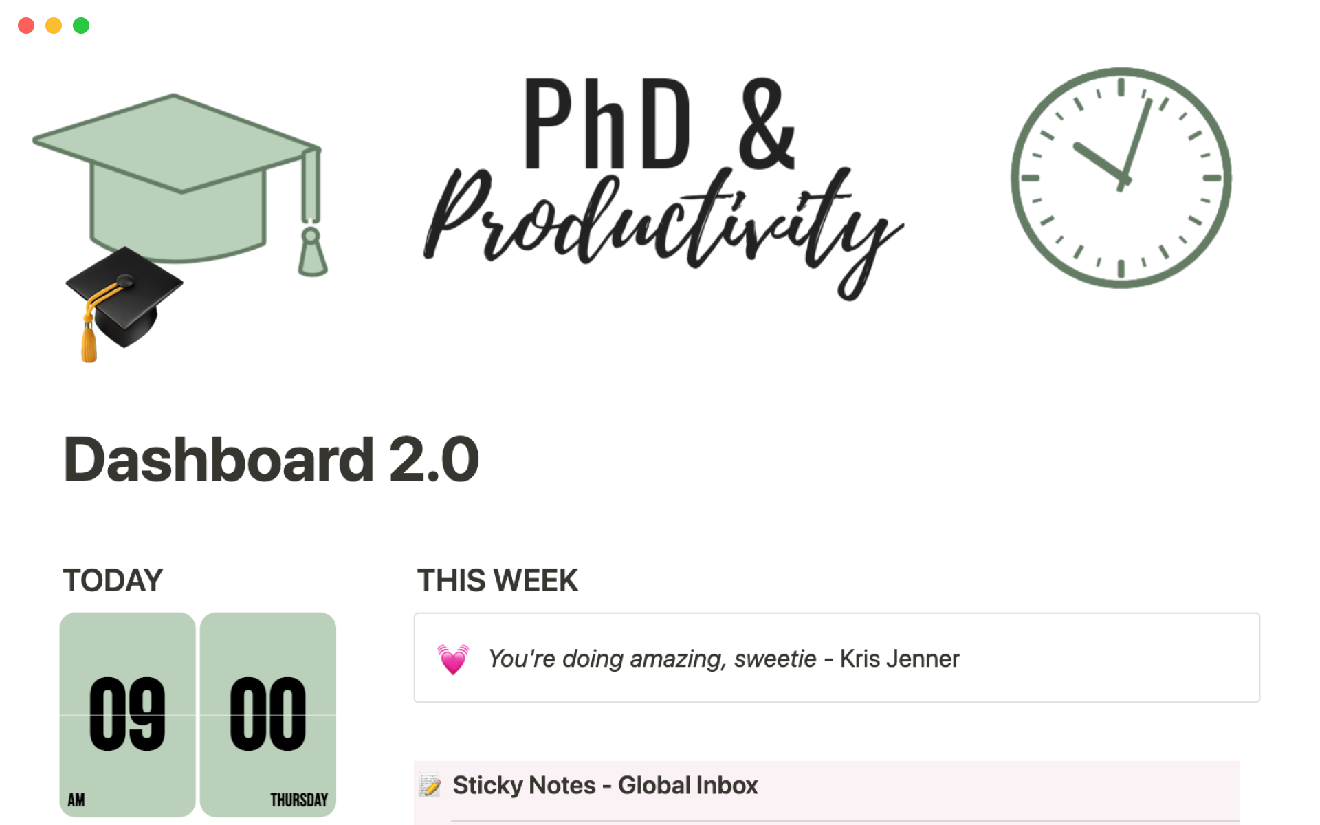 notion phd student template