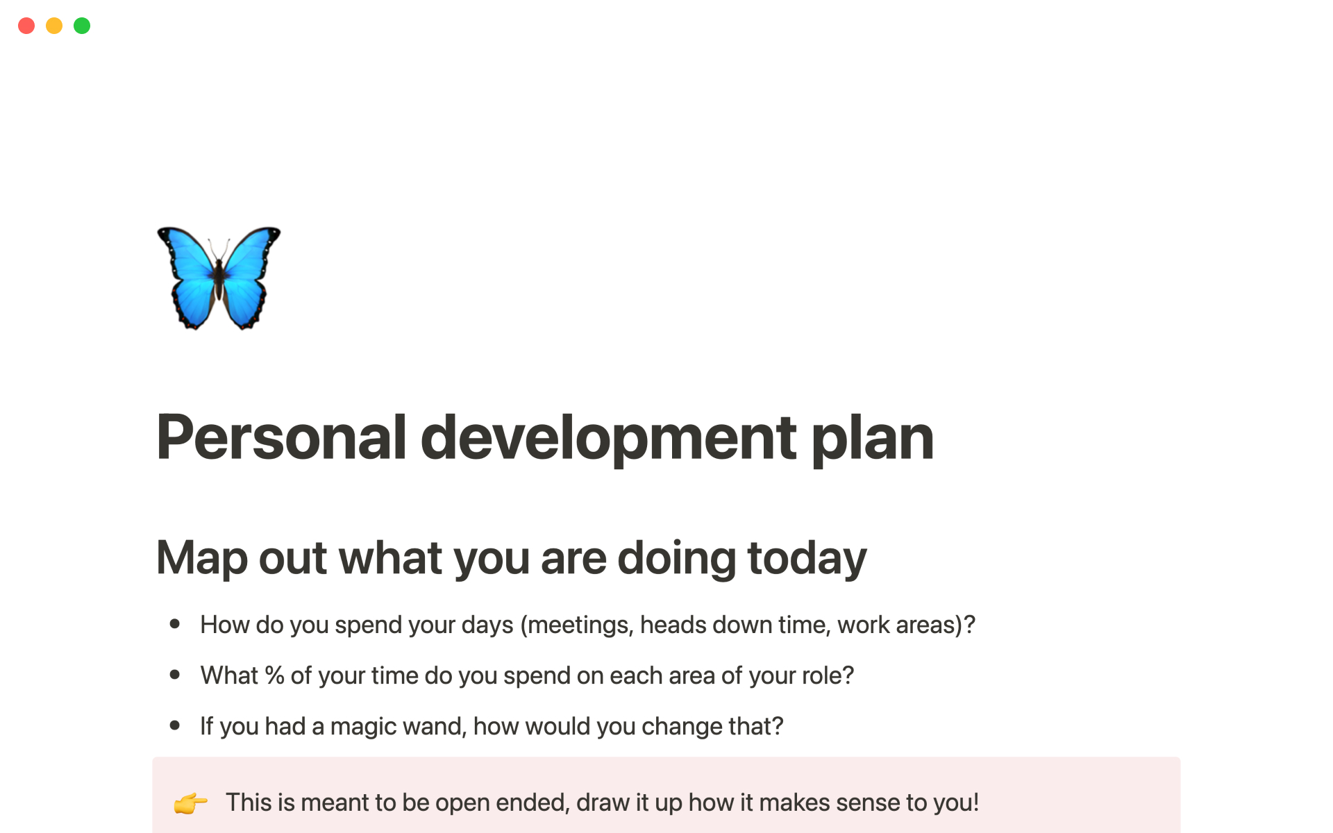 personal development plan examples professional