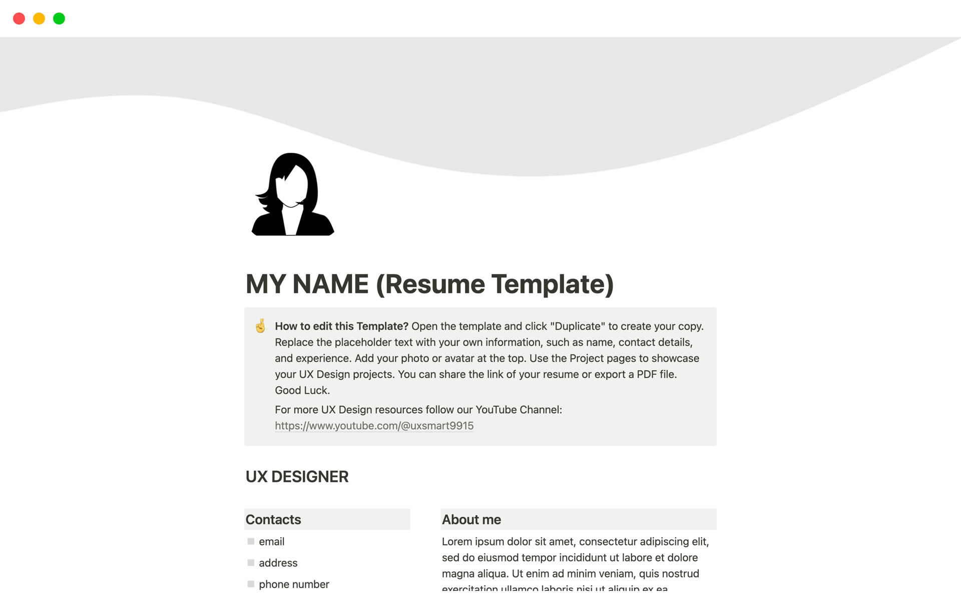 John Doe's CV  Notion Template