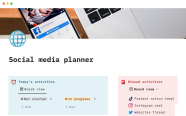 Notion Template Gallery Social Media Planner