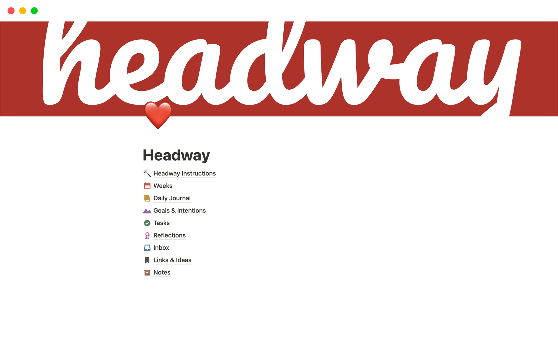 Headway | Notion Template
