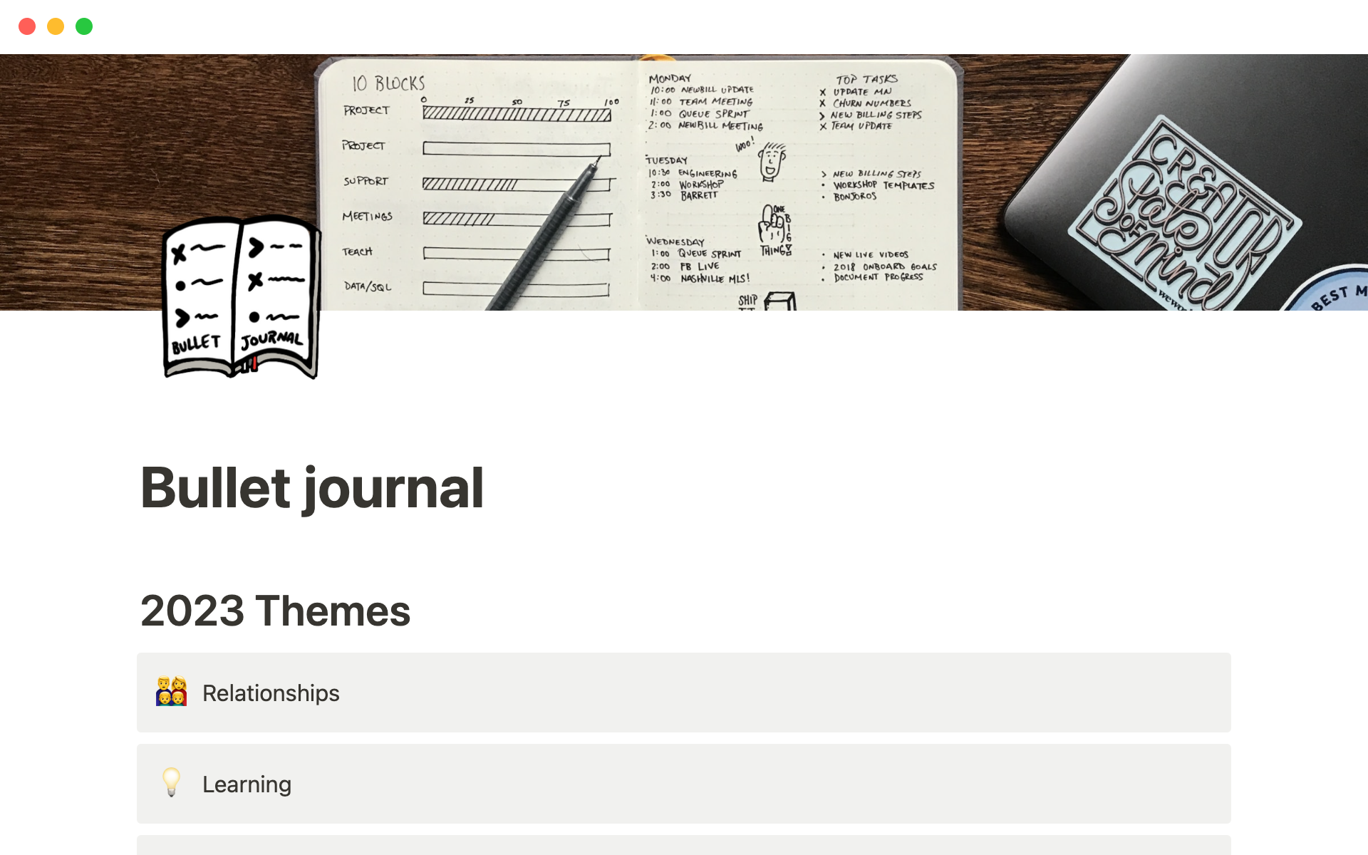 How to design a digital bullet journal