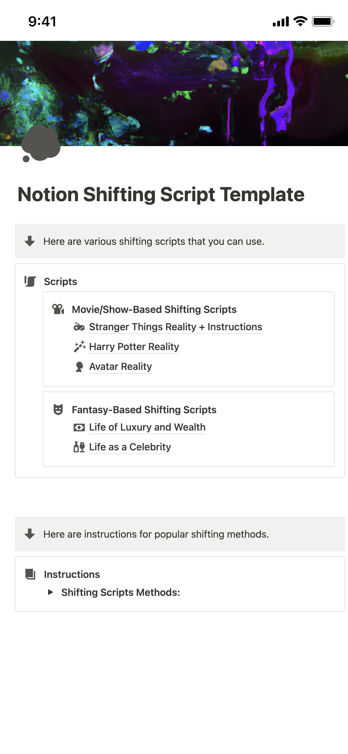 Notion Shifting Script Template