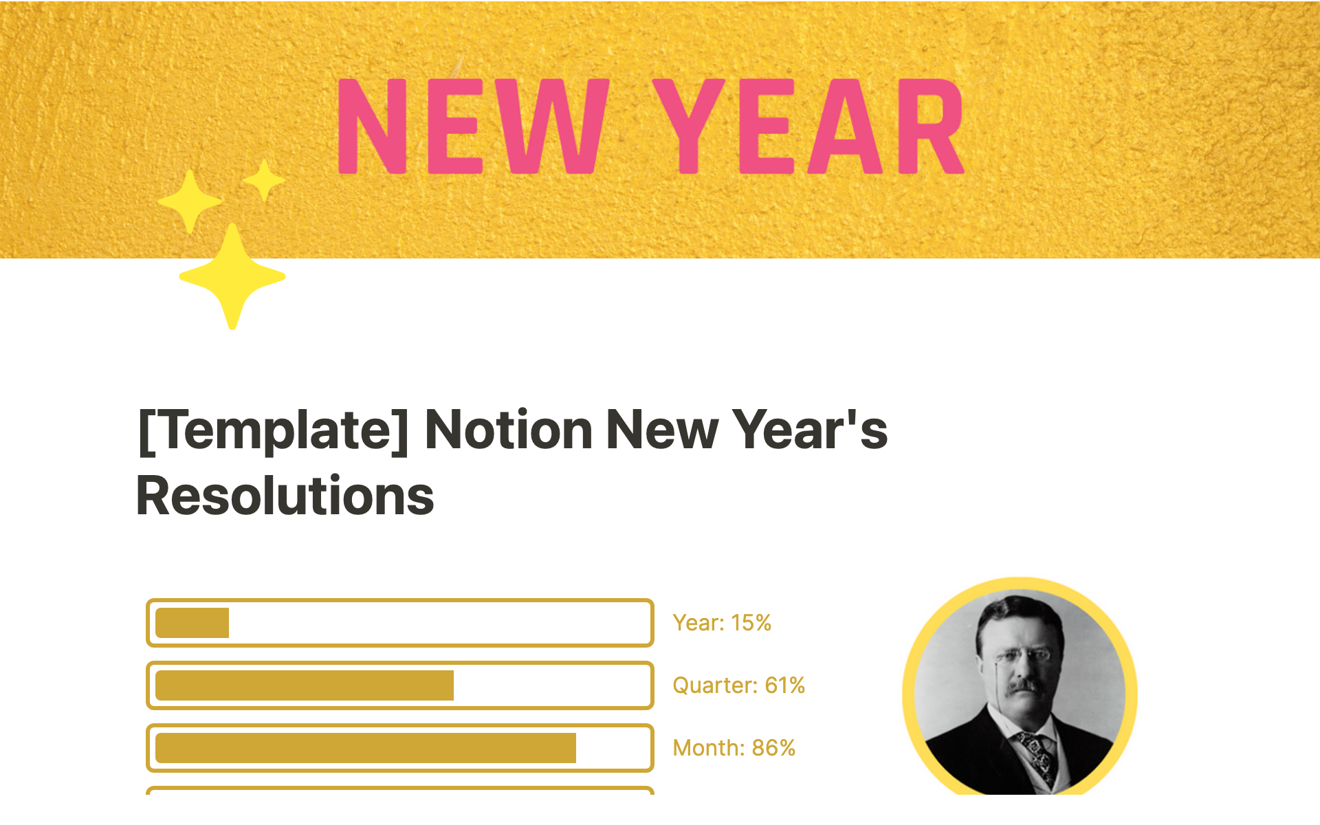 Notion New Year Resolution Template