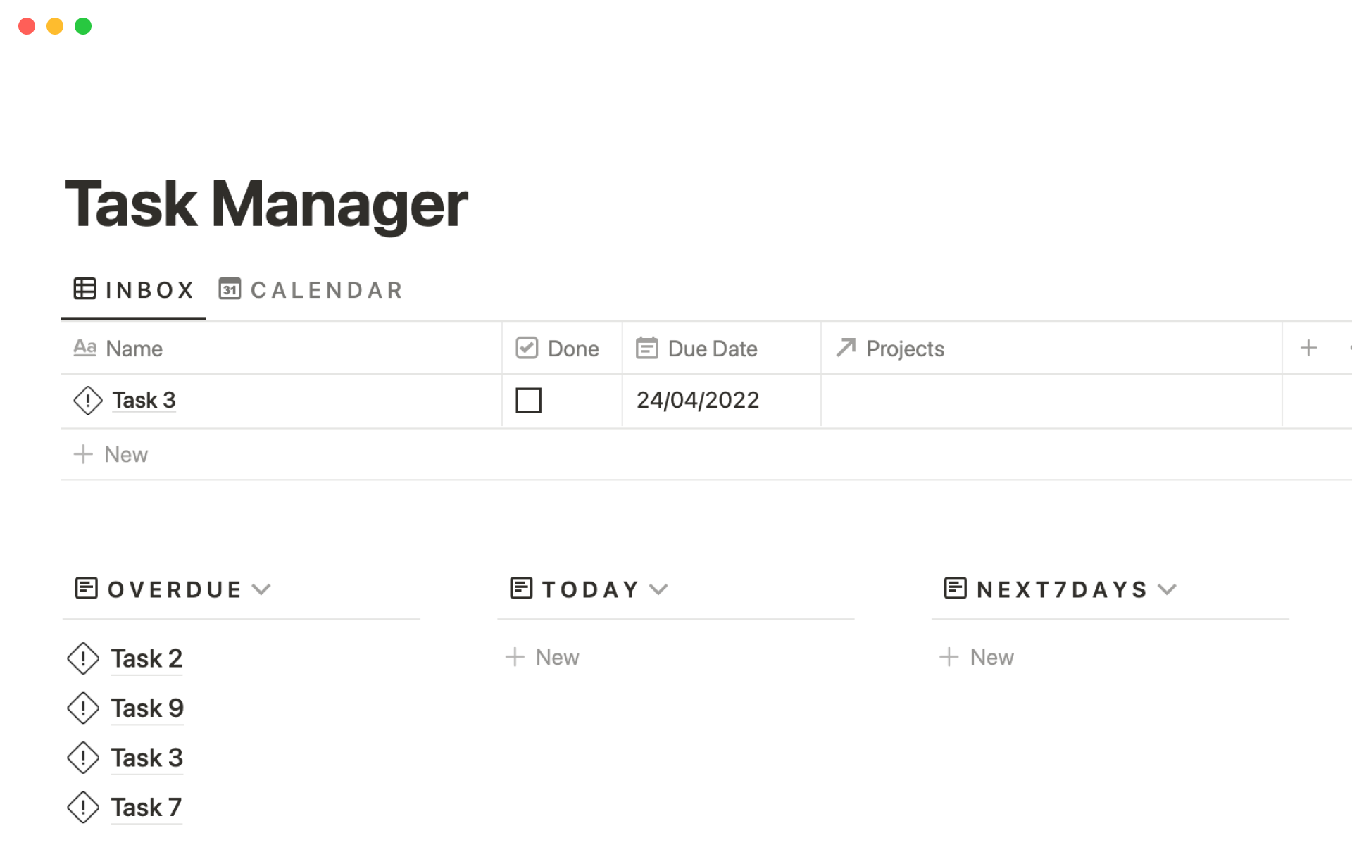 Notion Task Manager Template