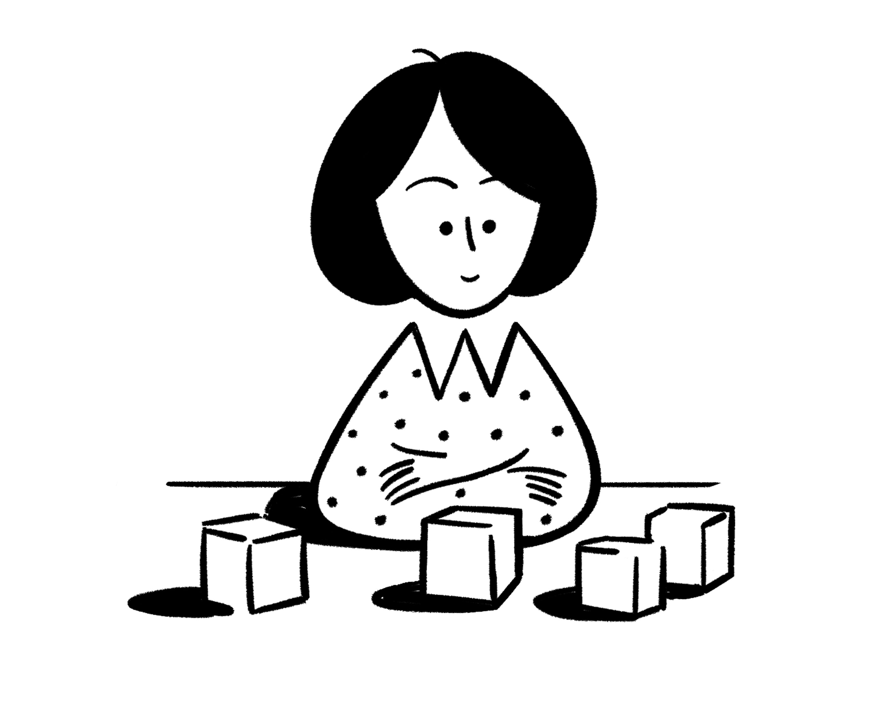 Illustration d’une personne s’initiant aux blocs Notion.