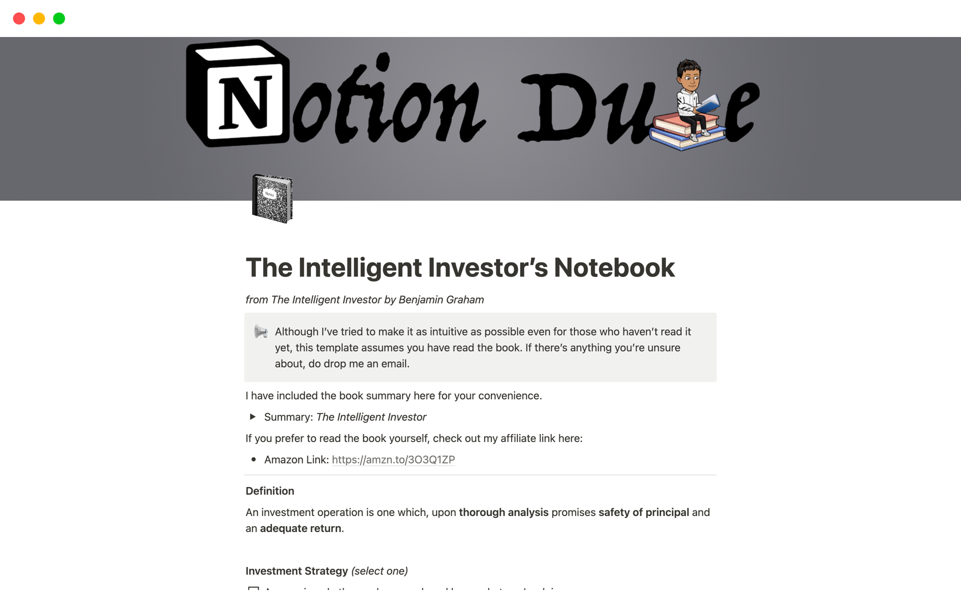 The Intelligent Investor's Notebook