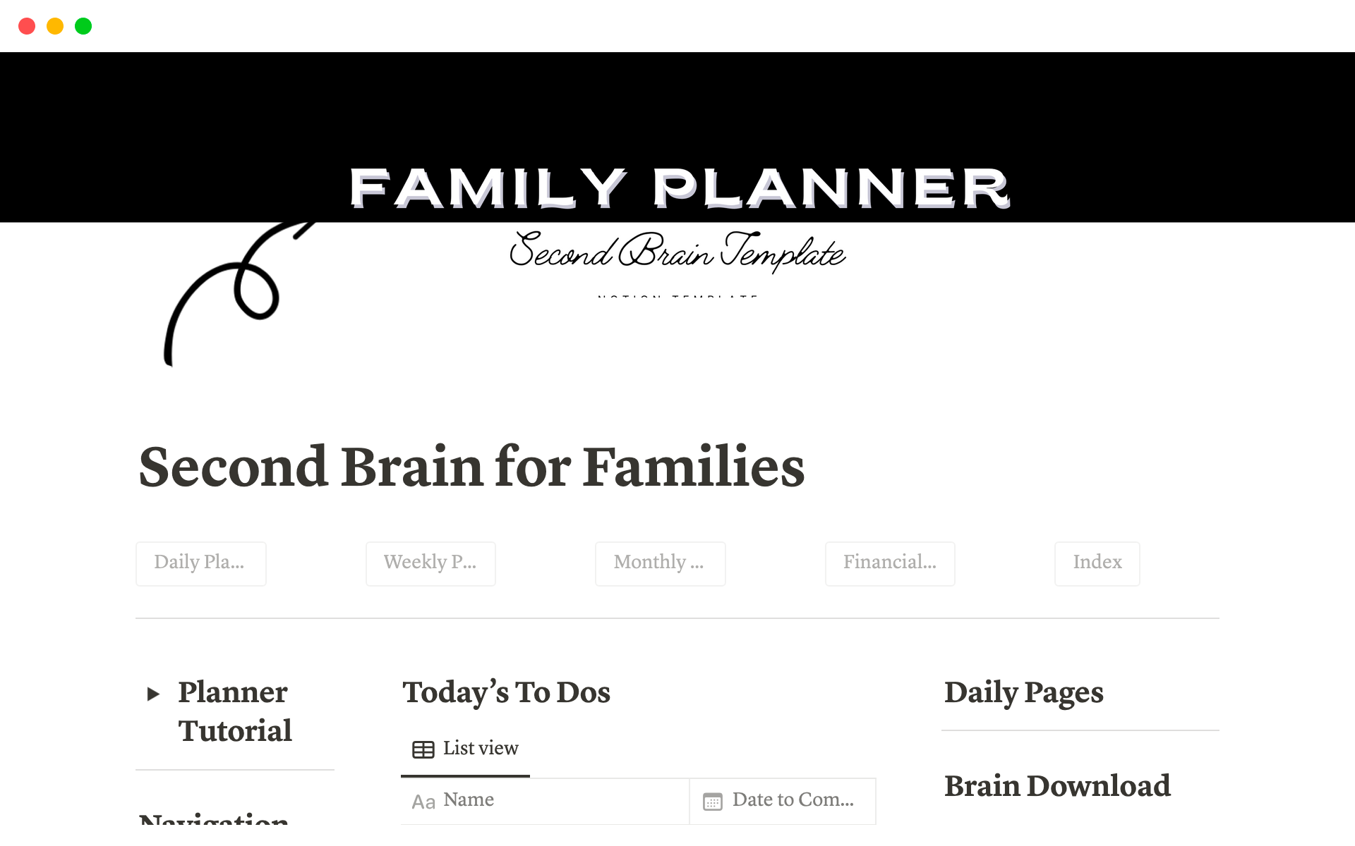 Ultimate Family Planner: All in One Notion Template and Life