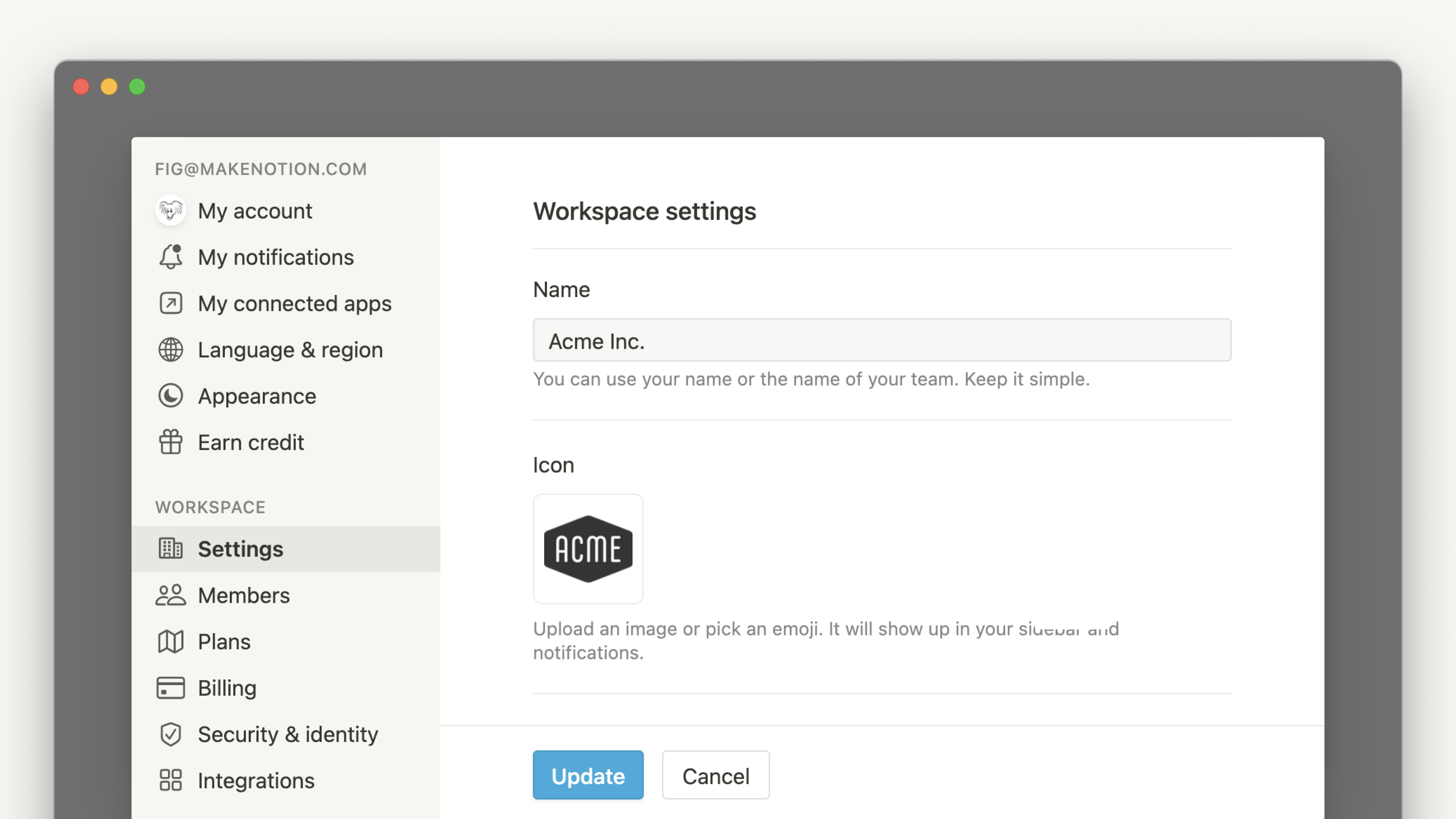 Account settings – Notion Help Center