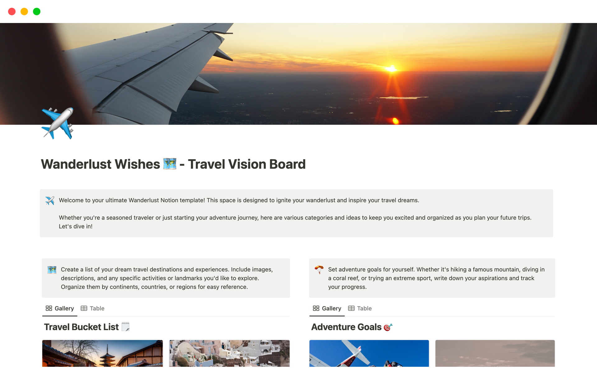 Wanderlust Wishes - Travel Vision Board