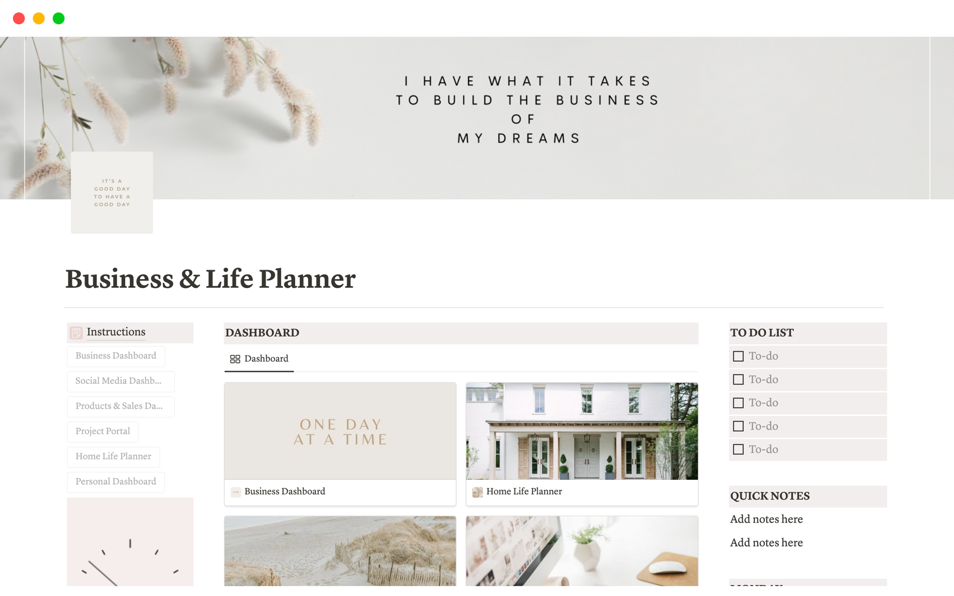 Life Planner  Notion Template