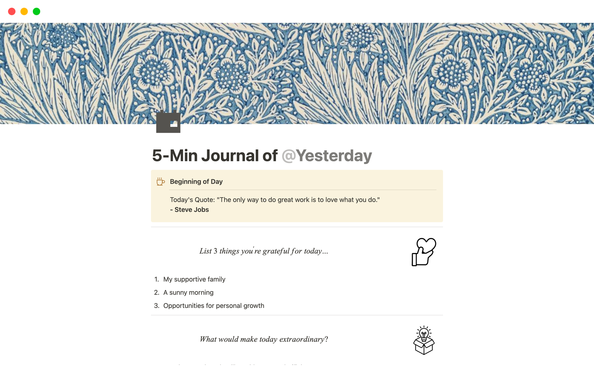 Notion 5-Minute Journal