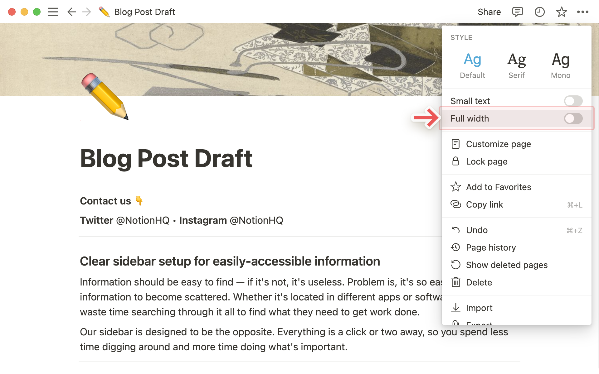 Customize & Style Your Content – Notion Help Center
