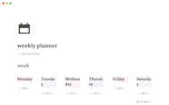 Notion Template Gallery Weekly Planner
