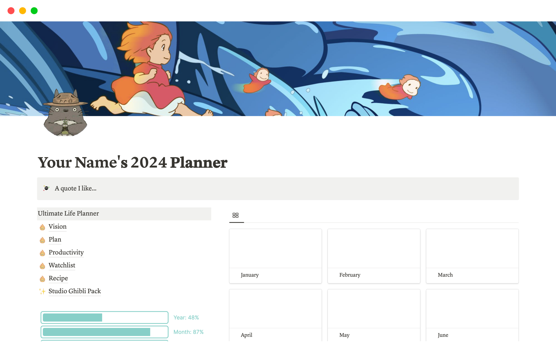 Spirited Away 2024 Schedule Diary Year Planner