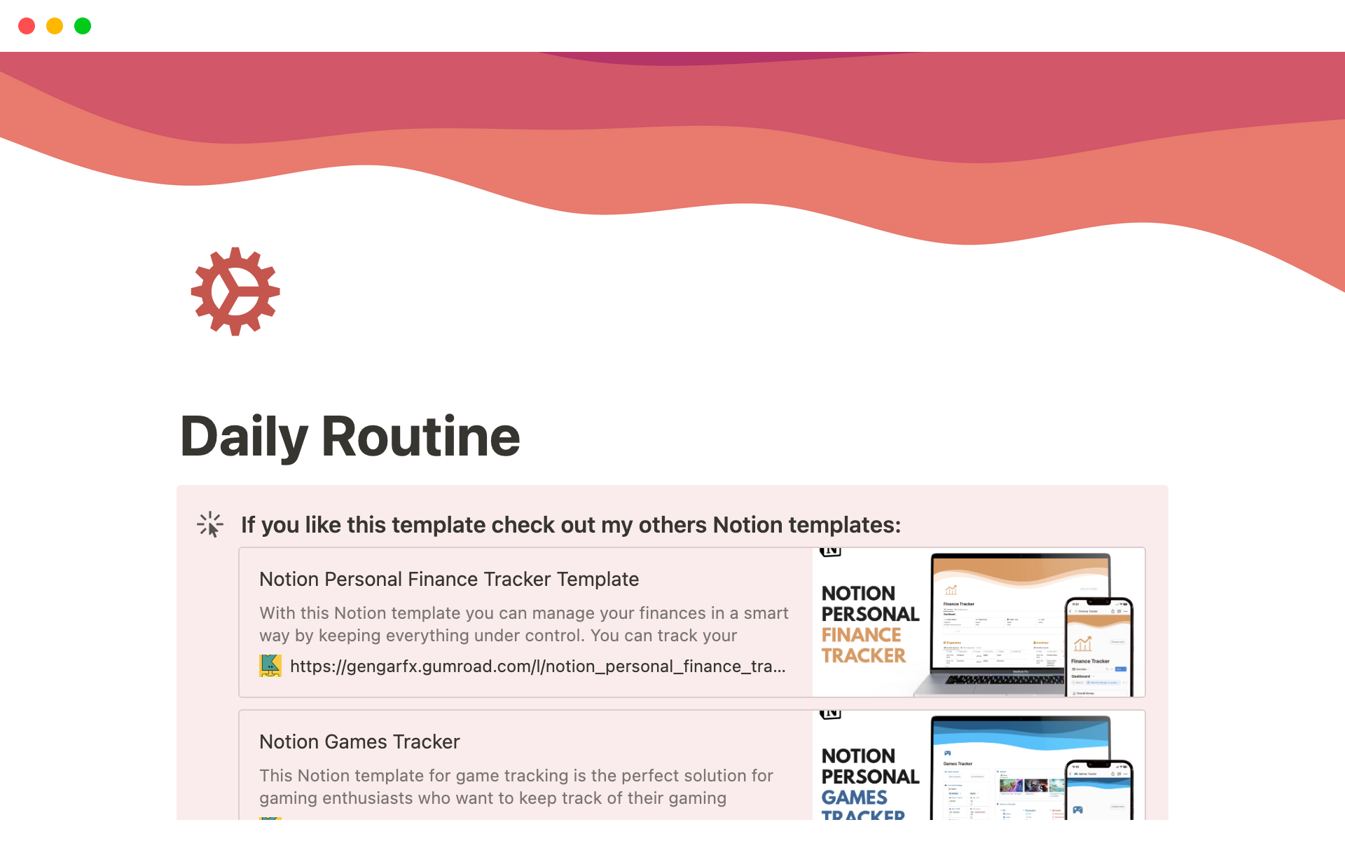 Notion Daily Routine and Events Tracker | Notion Template