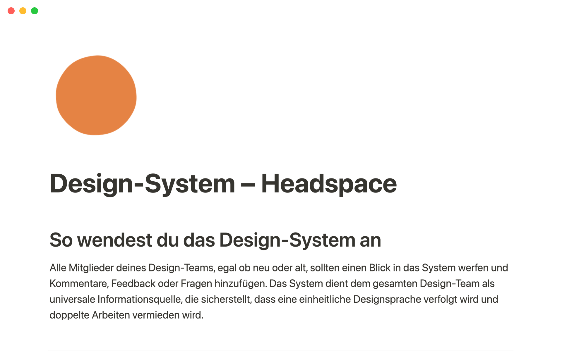 Notion Vorlagengalerie DesignSystem Headspace